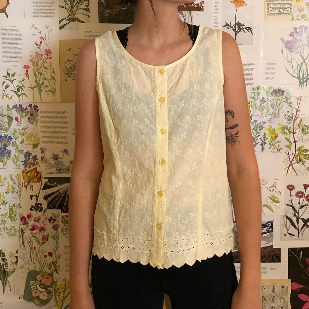 Yellow Floral Tank Top